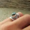 Anillo étnico en labradorita azul JAÏPUR