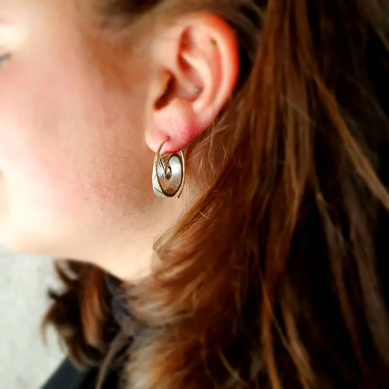 Pendientes aro etnico plata PATHAI