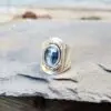 Anillo de plata de cianita