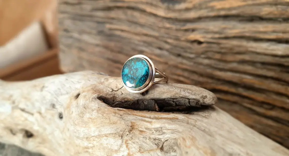 Natural turquoise ring - protection stone