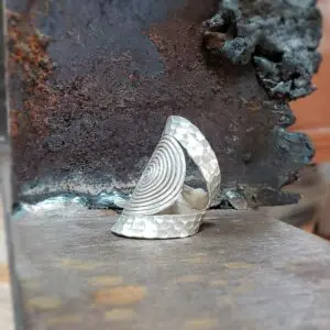 SPIRALE adjustable silver ring