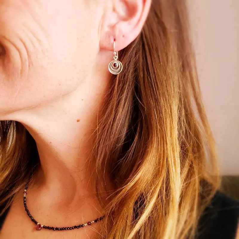 Small garnet earrings