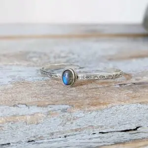 Blue labradorite bangle bracelet