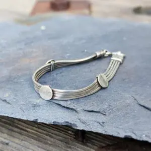 Pulsera de malla de serpiente en plata