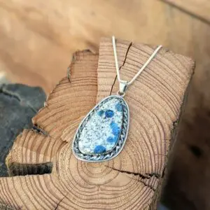Large silver and K2 jasper pendant