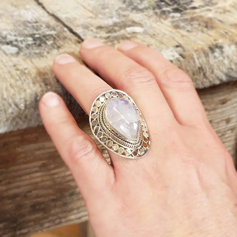 Big moonstone ring