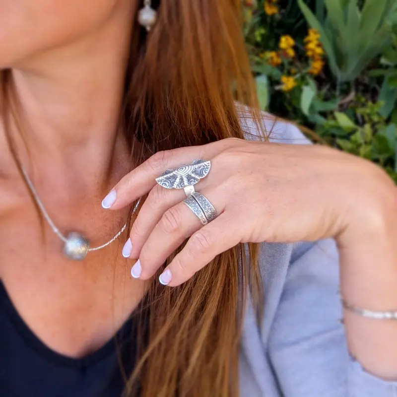 Bague ajustable argent OURSIN