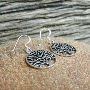 Silver tree of life earrings