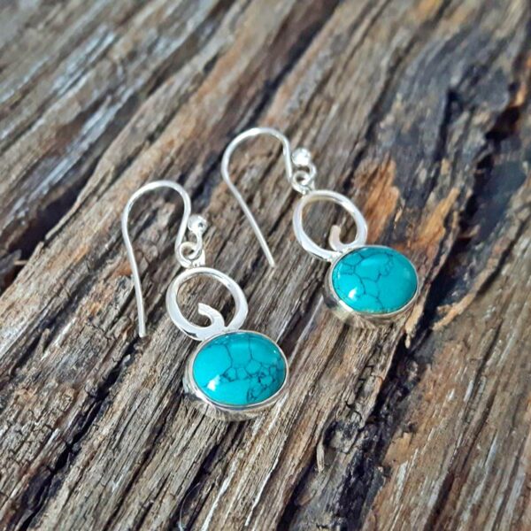 Boucles d'oreilles turquoise argent