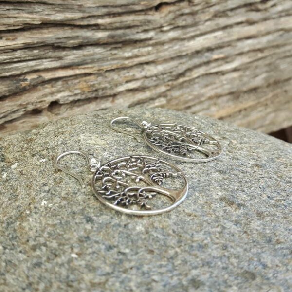 Silver tree of life earrings