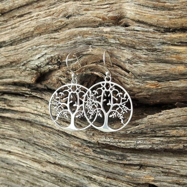 Silver tree of life earrings