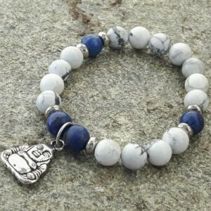 Lapis lazuli och armband av howlite