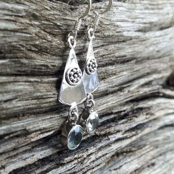 Blue topaz silver earrings