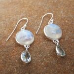 Boucles d'oreilles pierre de lune et topaze