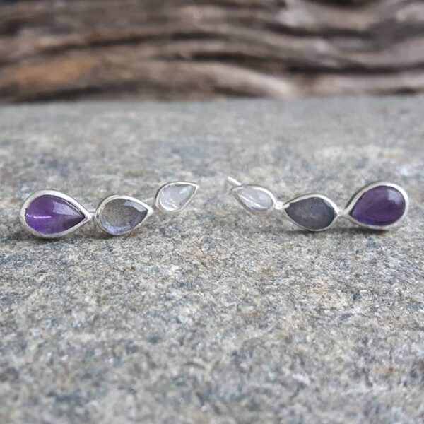 Amethyst earrings EARLOBE