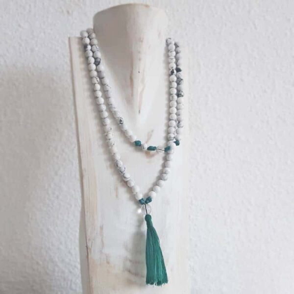 Collier mala en howlite ZEN