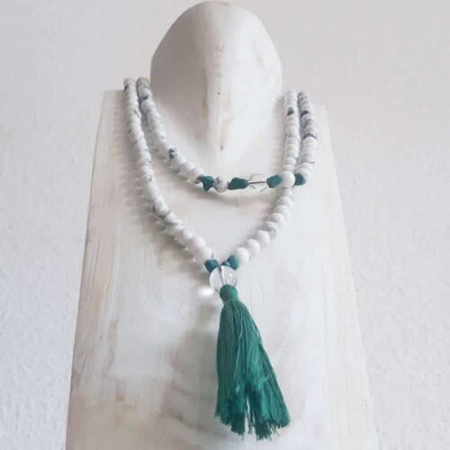 Collier mala en howlite ZEN
