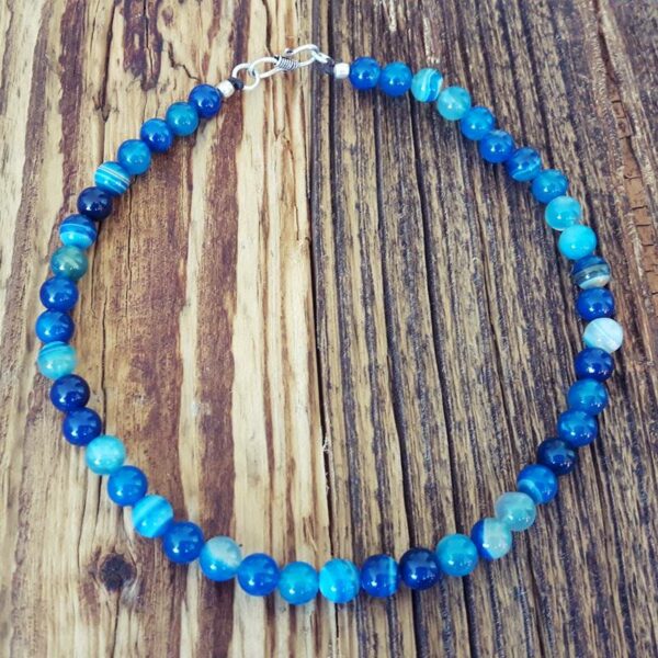 Collana in agata blu oceano