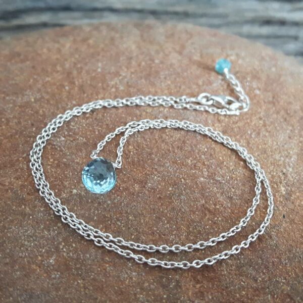 Blue topaz drop necklace - Omyoki