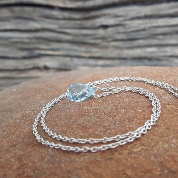 Blue topaz drop necklace - Omyoki