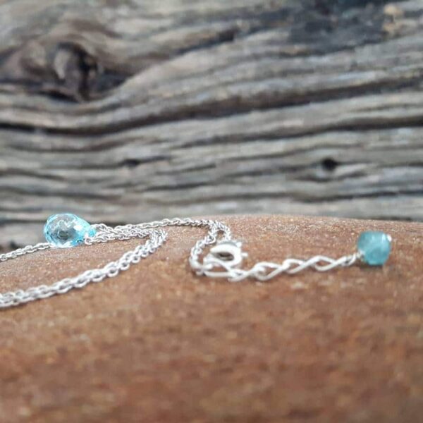 Blue topaz drop necklace