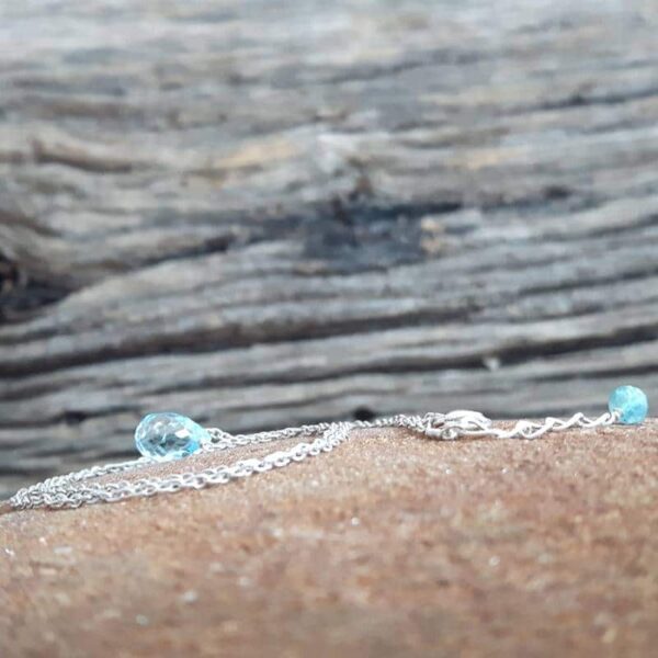 Blue topaz drop necklace