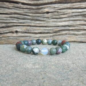 River bracelet in jasper and moonstone