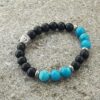 Bracelet YIN YANG en onyx et turquoise