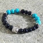 Bracelet YIN YANG en onyx et turquoise