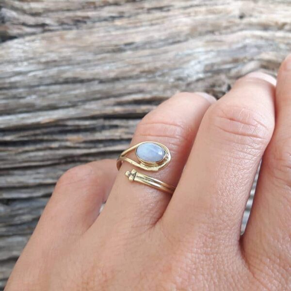 Moonstone ausgefalene Ring