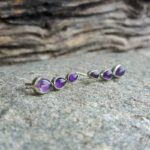 Earlobe amethyst earrings