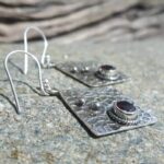 Boucles d'oreilles grenat en argent