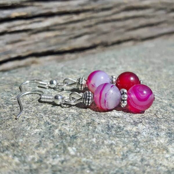 Pink dangling earrings