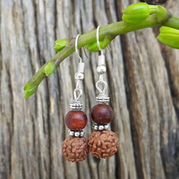 Boucles d'oreilles en rudraksha