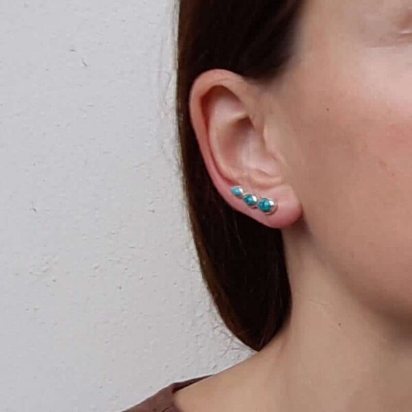 Boucles d'oreilles turquoise earlobe