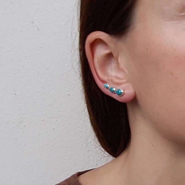 Earlobe turquoise oorbellen