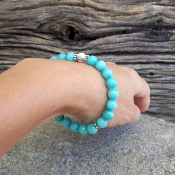 Blue hemimorphite bracelet