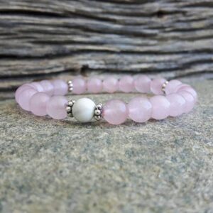 Bracciale in quarzo rosa "dolcezza"