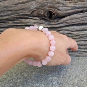 Bracciale in quarzo rosa "dolcezza"