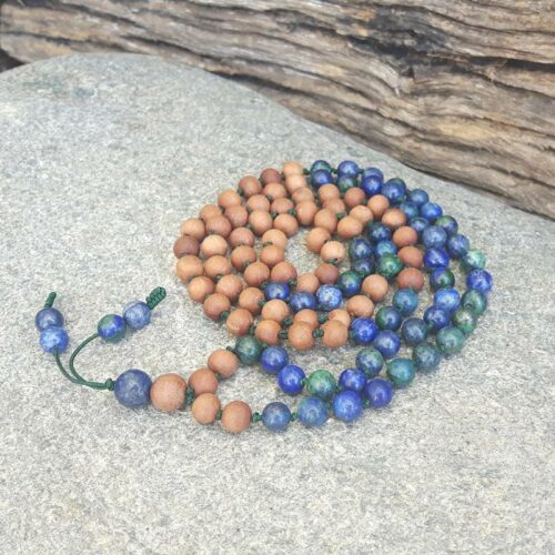 Collier mala en lapis lazuli Aromathérapie