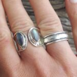 Adjustable labradorite and silver ring