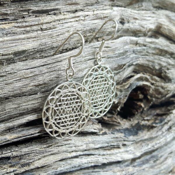 Silver mandala earrings