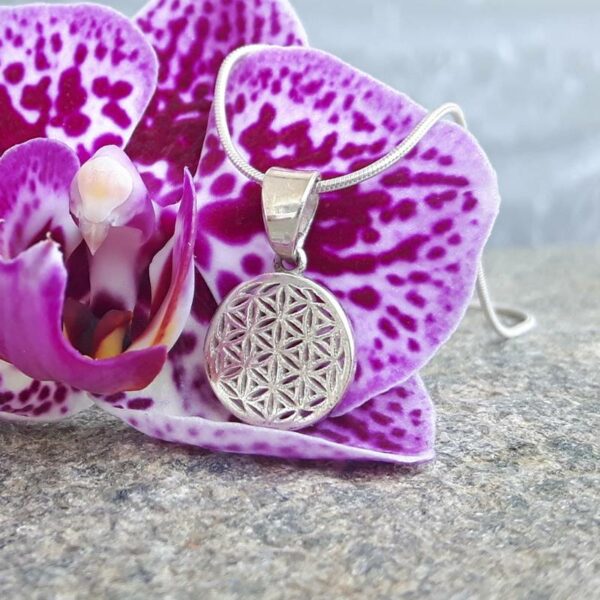 Pendant flower of life fine silver