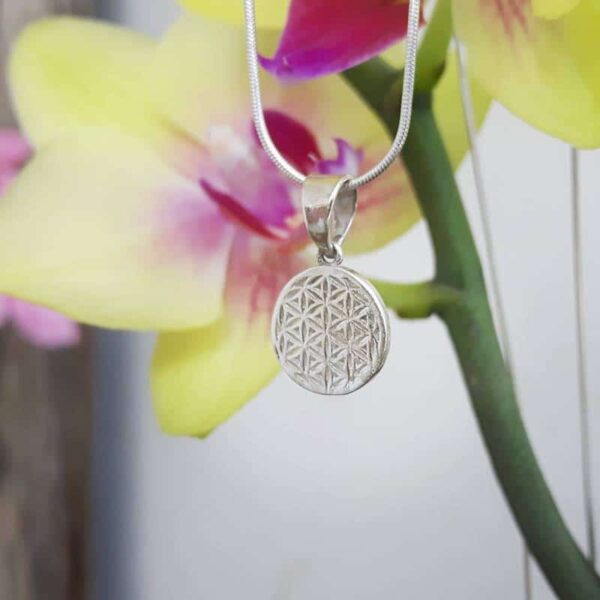 Pendant flower of life fine silver