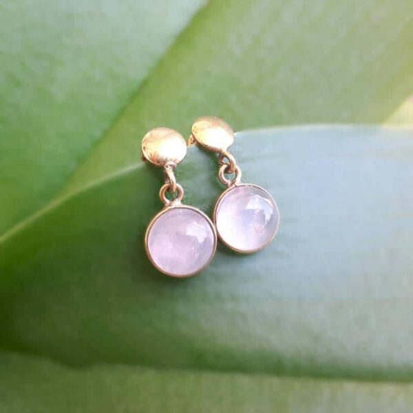 Pink quartz earrings