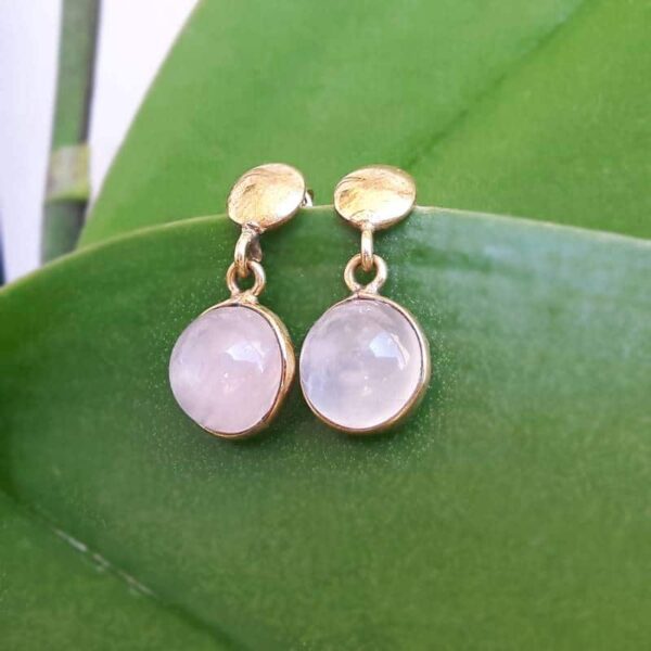 Boucles d'oreilles quartz rose ELA