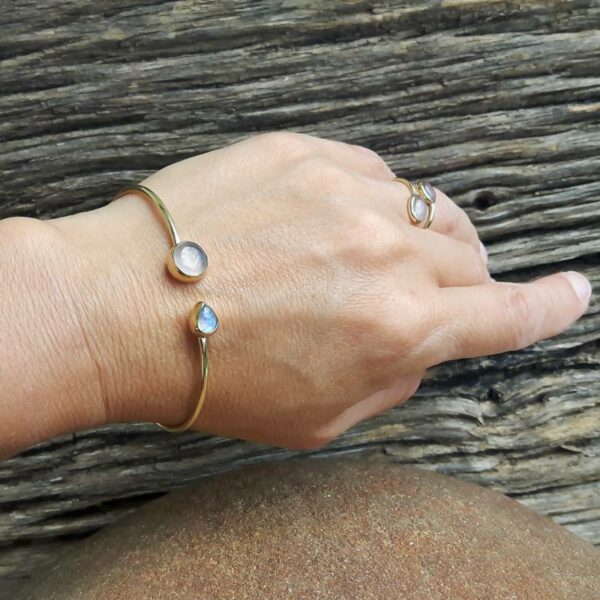 Bracelet jonc quartz rose PI