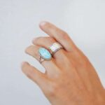 Bague larimar cabochon