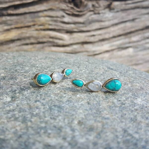 JOY golden turquoise earrings