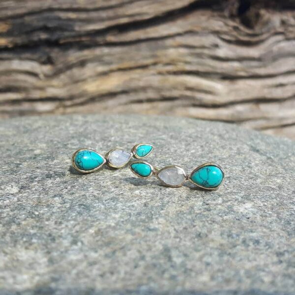 JOY golden turquoise earrings